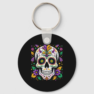 Mardi Gras Costume Sugar Skull Carnival New Orlean Key Ring