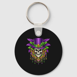 Mardi gras costume sugar skull carnival new orlean key ring