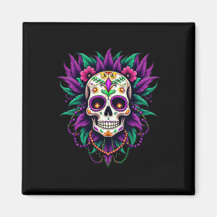 Mardi Gras Costume Sugar Skull Carnival New Orlean Magnet