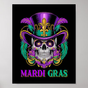 Mardi Gras Costume Sugar Skull Carnival New Orlean Poster