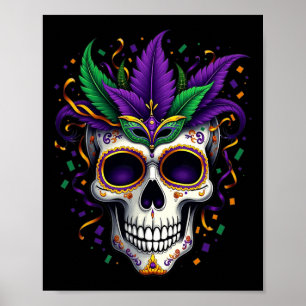 Mardi Gras Costume Sugar Skull Carnival New Orlean Poster
