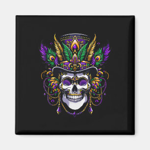 Mardi Gras Costume Sugar Skull Carnival Party Magnet