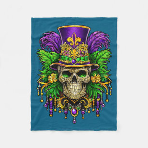 Mardi gras costume sugar skull carnival party men fleece blanket