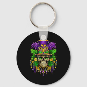 Mardi gras costume sugar skull carnival party men key ring