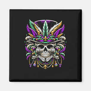 Mardi Gras Costume Sugar Skull Carnival Party Men  Magnet
