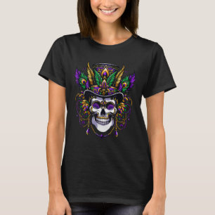 Mardi Gras Costume Sugar Skull Carnival Party T-Shirt