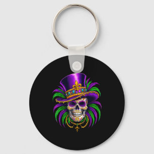 Mardi Gras Costume Sugar Skull Key Ring
