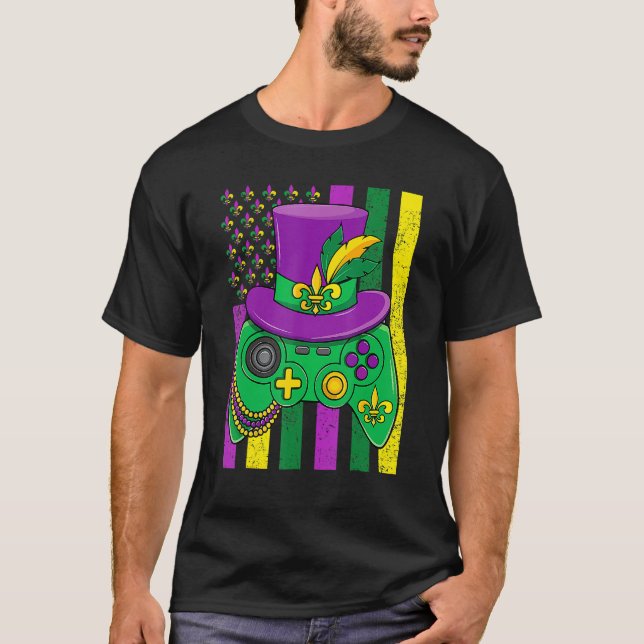 Mardi Gras Costume Video Game Jester Hat American  T-Shirt (Front)