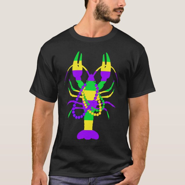 Mardi Gras Crawfish Beads For Men Women  1 T-Shirt (Front)