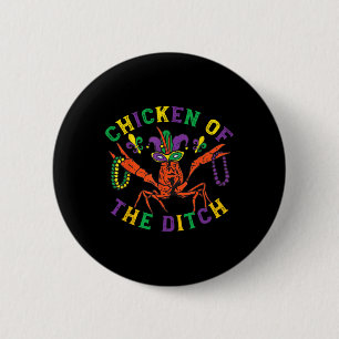 Mardi Gras Crawfish Chicken Of The Ditch Retro Par 6 Cm Round Badge