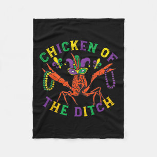 Mardi Gras Crawfish Chicken Of The Ditch Retro Par Fleece Blanket