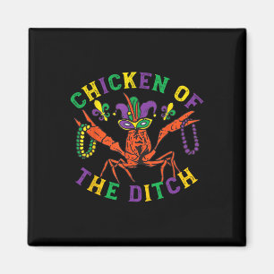 Mardi Gras Crawfish Chicken Of The Ditch Retro Par Magnet