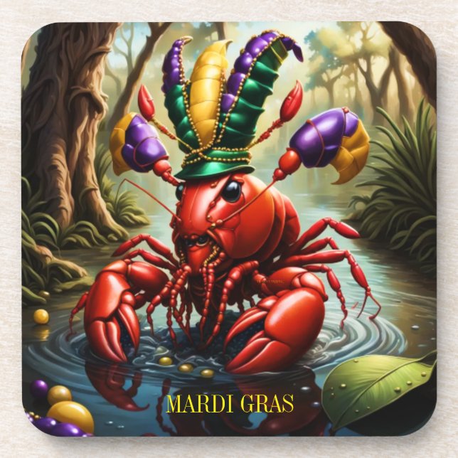 Mardi Gras Crawfish Coaster (Front)