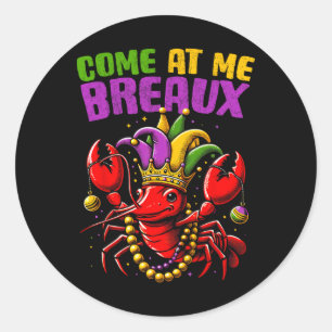 Mardi Gras Crawfish Fat Tuesday New Orleans Men Wo Classic Round Sticker
