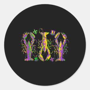 Mardi Gras Crawfish Happy Mardi Gras 2025 Matching Classic Round Sticker