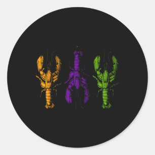 Mardi Gras Crawfish Happy Mardi Gras 2025 Matching Classic Round Sticker