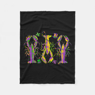 Mardi Gras Crawfish Happy Mardi Gras 2025 Matching Fleece Blanket