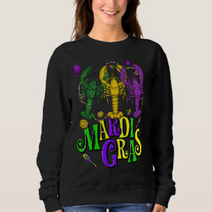 Mardi Gras Crawfish Jester Beads  Mardi Gras Party Sweatshirt