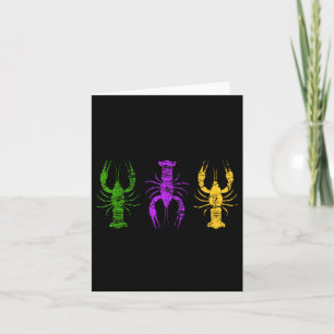 Mardi Gras Crawfish Jester Hat Bead Tee New Orlean Card