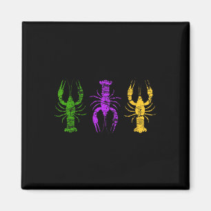 Mardi Gras Crawfish Jester Hat Bead Tee New Orlean Magnet