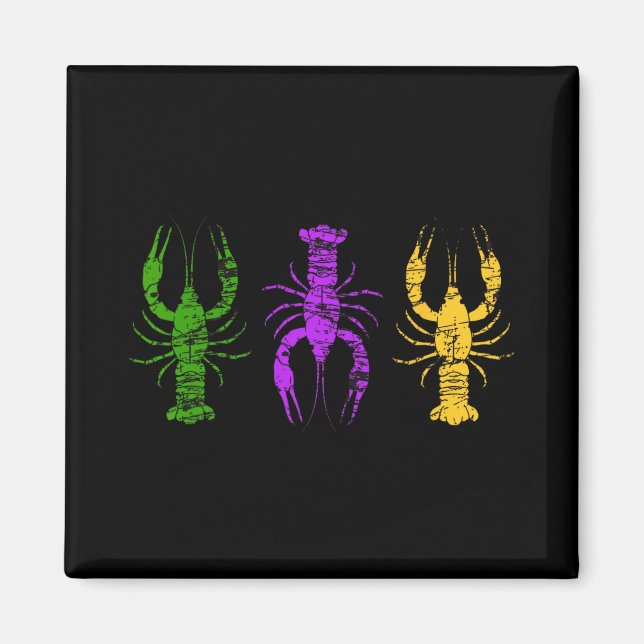 Mardi Gras Crawfish Jester Hat Bead Tee New Orlean Magnet (Front)