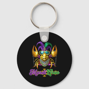 Mardi Gras Crawfish Party Costume Mask Feathers Be Key Ring