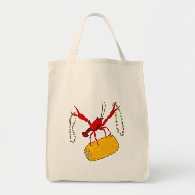 Mardi Gras Crawfish Tote Bag (Front)