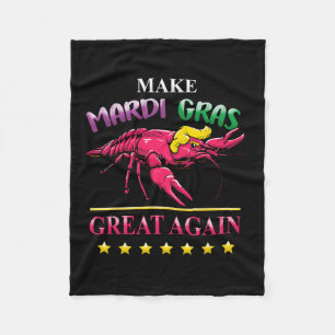 Mardi Gras Crawfish Trump Republican New Orleans L Fleece Blanket