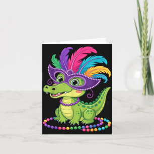 Mardi Gras Crocodile Kids Fun Party Cute Costume  Card