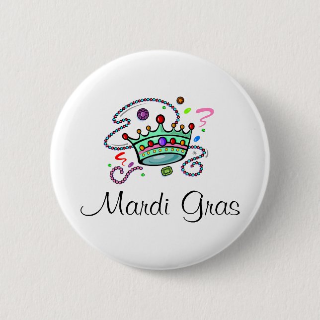 Mardi Gras Crown 6 Cm Round Badge (Front)