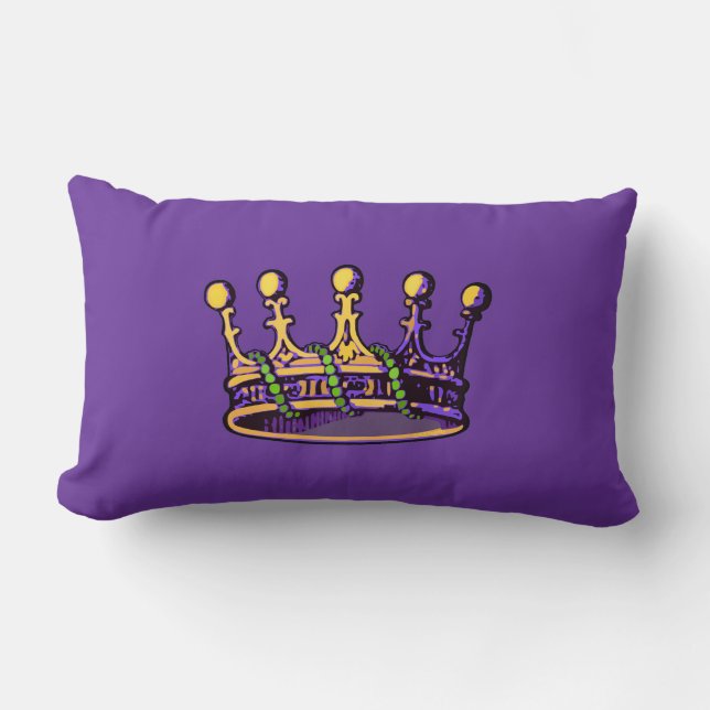 Mardi Gras Crown apparel and gifts Lumbar Cushion (Front)
