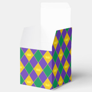 Mardi Gras Crown Pattern Favour Box