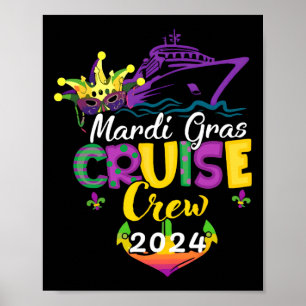 Mardi Gras Cruise 2024 Ship Family Matching Trip N Poster