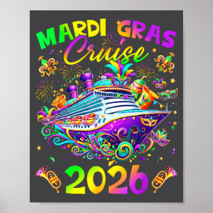 Mardi Gras Cruise 2026 Carnival New Orleans Men Wo Poster