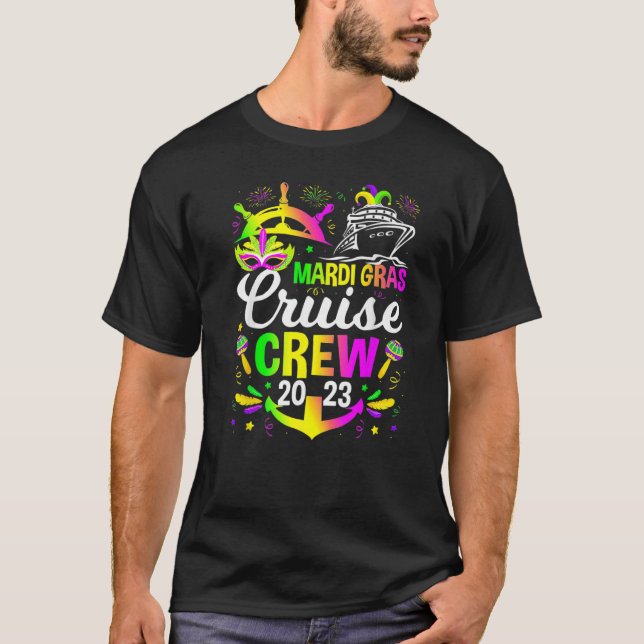 Mardi Gras Cruise Crew 2023 Matching Group Family  T-Shirt (Front)