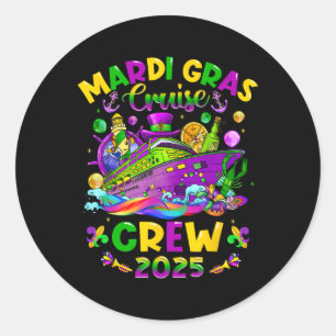 Mardi Gras Cruise Crew 2025 Family Matching Vacati Classic Round Sticker