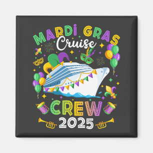 Mardi Gras Cruise Crew 2025 Matching Square Magnet
