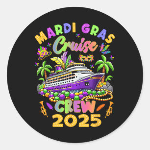 Mardi Gras Cruise Crew 2025 Trip New Orleans Famil Classic Round Sticker