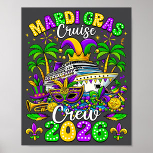 Mardi Gras Cruise Crew 2025 Trip New Orleans Famil Poster