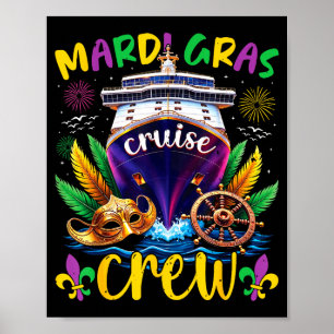 Mardi Gras Cruise Crew 2026 Matching Mardi Gras Pa Poster