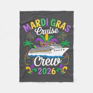 Mardi Gras Cruise Crew 2026 Trip New Orleans Famil Fleece Blanket