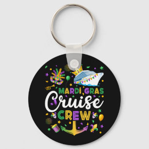 Mardi Gras Cruise Crew Matching Circle Key Ring