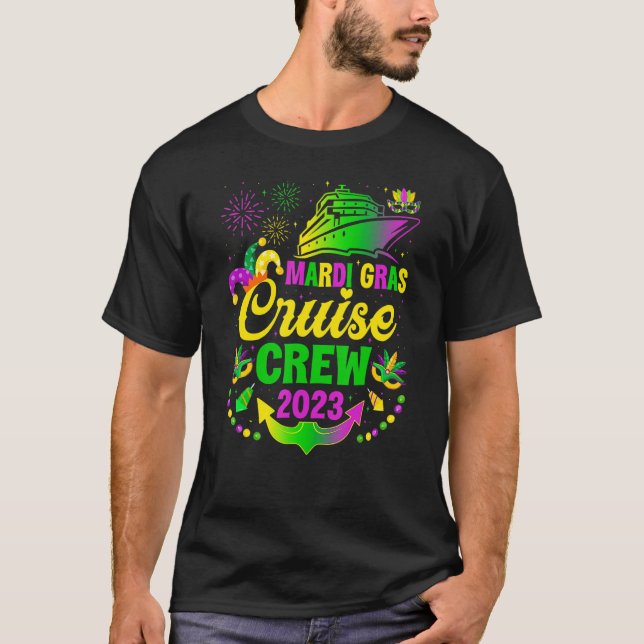 Mardi Gras Cruise Crew Matching Group Cruising Cru T-Shirt (Front)