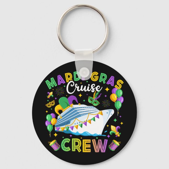Mardi Gras Cruise Crew Matching Key Ring (Front)