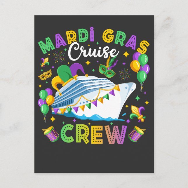 Mardi Gras Cruise Crew Matching Postcard (Front)