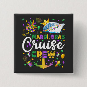 Mardi Gras Cruise Crew Matching Round Square 15 Cm Square Badge