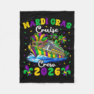 Mardi Gras Cruise Crew Trip Artwork Fleece Blanket