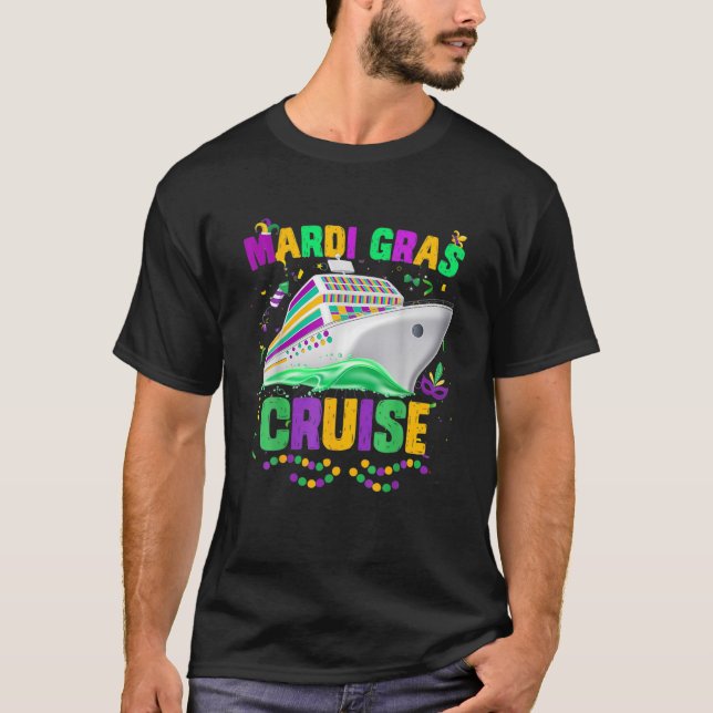 Mardi Gras Cruise Cruising Mask Cruise Party Costu T-Shirt (Front)