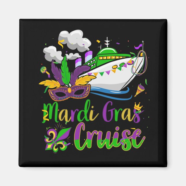 Mardi Gras Cruise Cruising Mask Cruise Ship Party Magnet (Front)