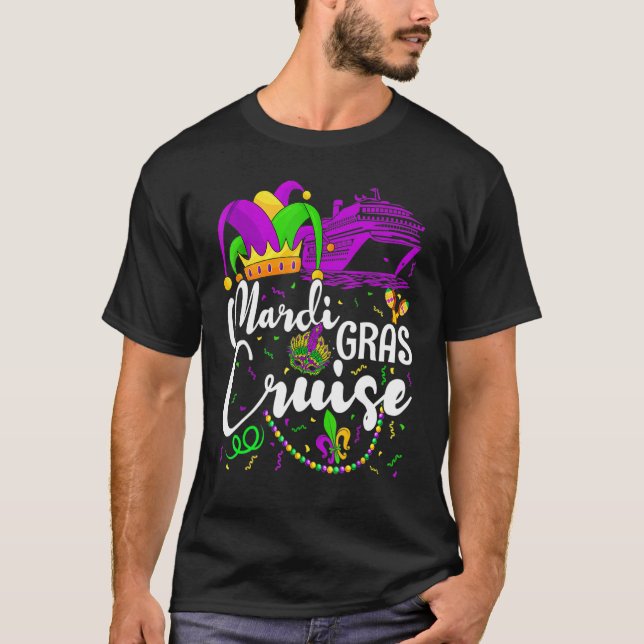 Mardi Gras Cruise Cruising Mask Funny Mardi Gras C T-Shirt (Front)